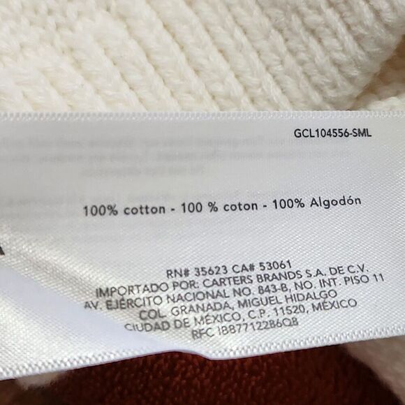 Carter's Sweater For Girls Size 4 100%cotton  Color Ivory - Picture 8 of 10